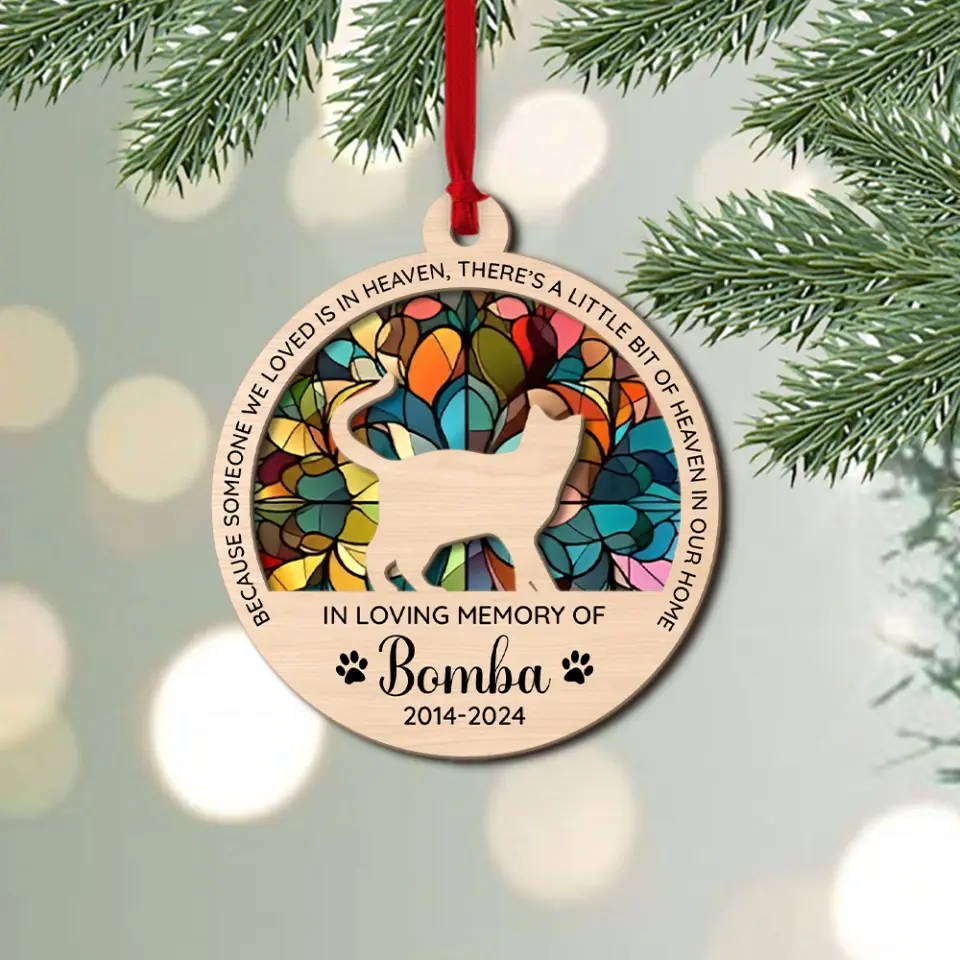 Cat in Heaven - Personalized 2 Layered Acrylic Suncatcher Ornament - Cat Loss Gift - Memorial Keepsake for Cat Owners - Image 3
