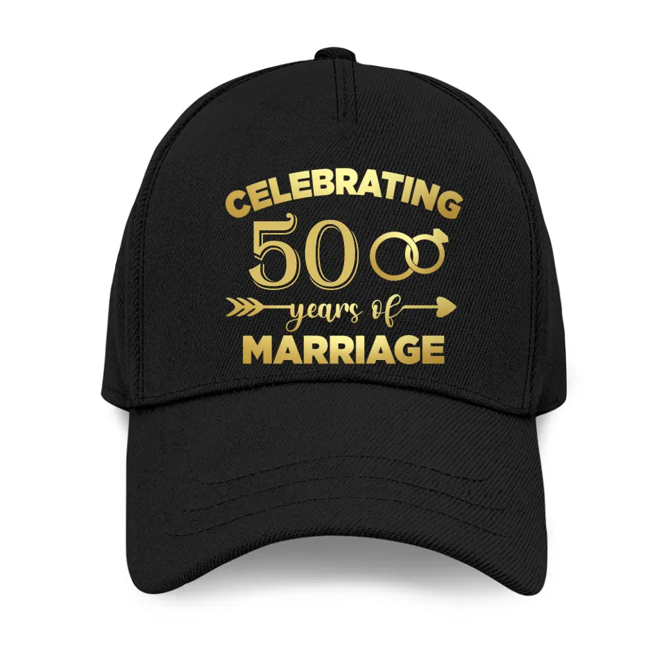 Celebrating Many Years Of Marriage, Personalized Classic Cap, Anniversary Gift for Married Couples - Image 2