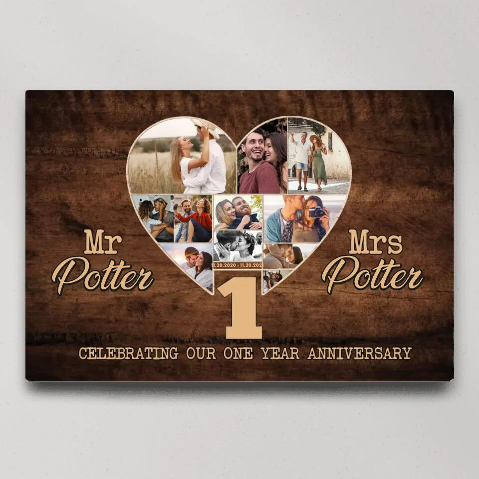 Celebrating Our One Year Anniversary Custom Canvas Poster Anniversary Gift For Couple - Image 5
