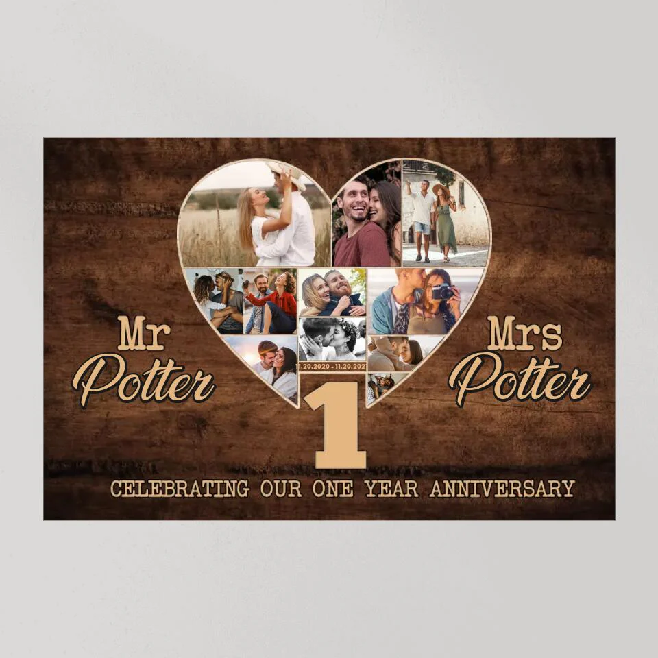 Celebrating Our One Year Anniversary Custom Canvas Poster Anniversary Gift For Couple - Image 7