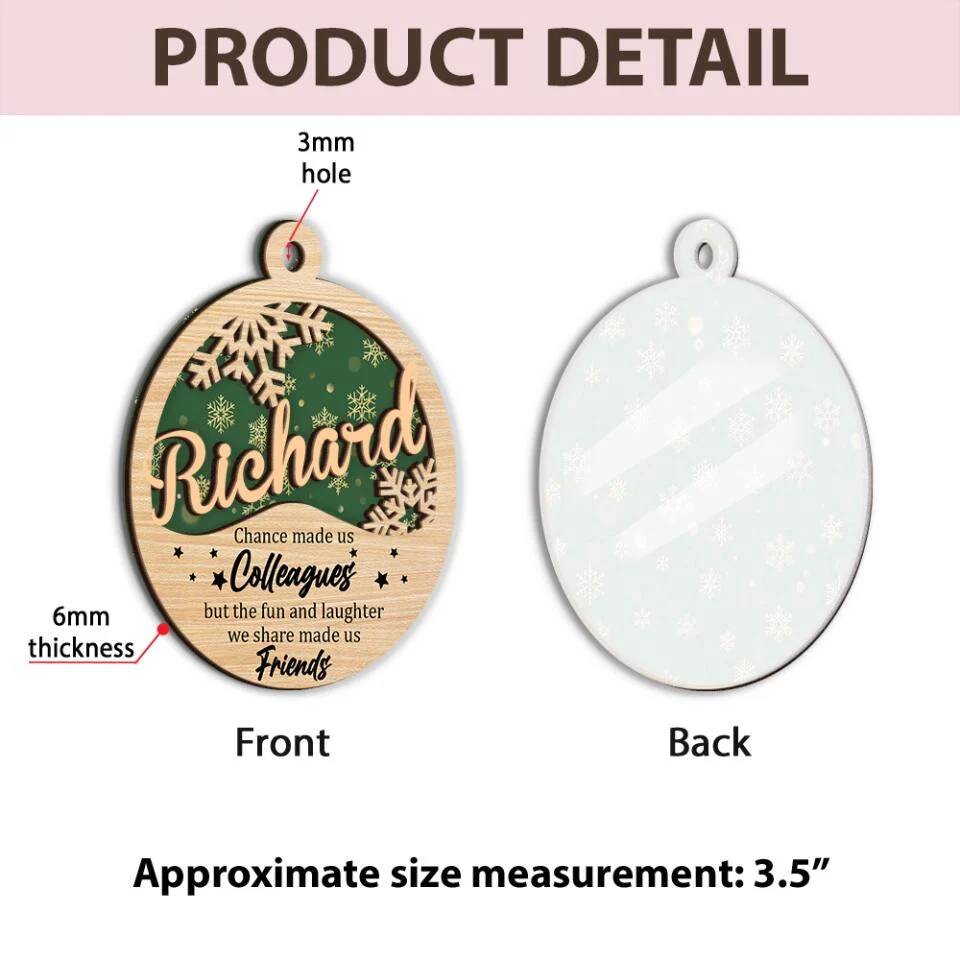 Chance Made Us Colleagues - Personalized Ornament - Christmas Gift for Colleagues - Image 7