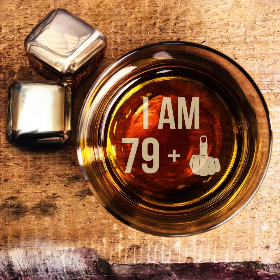 Cheers to Age: Bottoms Up, Middle Finger Out - Whiskey Glass - Image 5