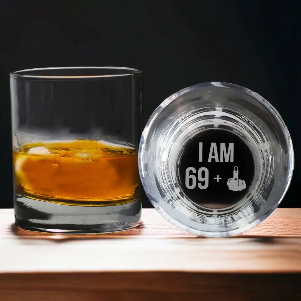 Cheers to Age: Bottoms Up, Middle Finger Out - Whiskey Glass - Image 7