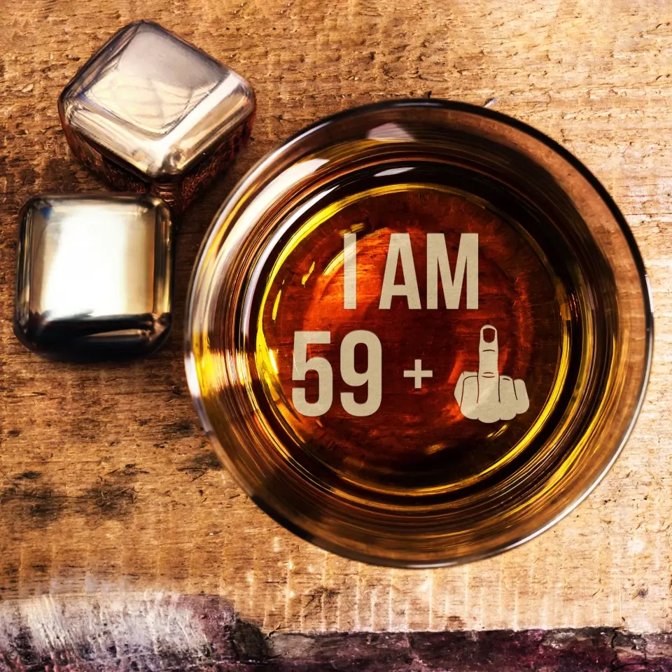 Cheers to Age: Bottoms Up, Middle Finger Out - Whiskey Glass - Image 9