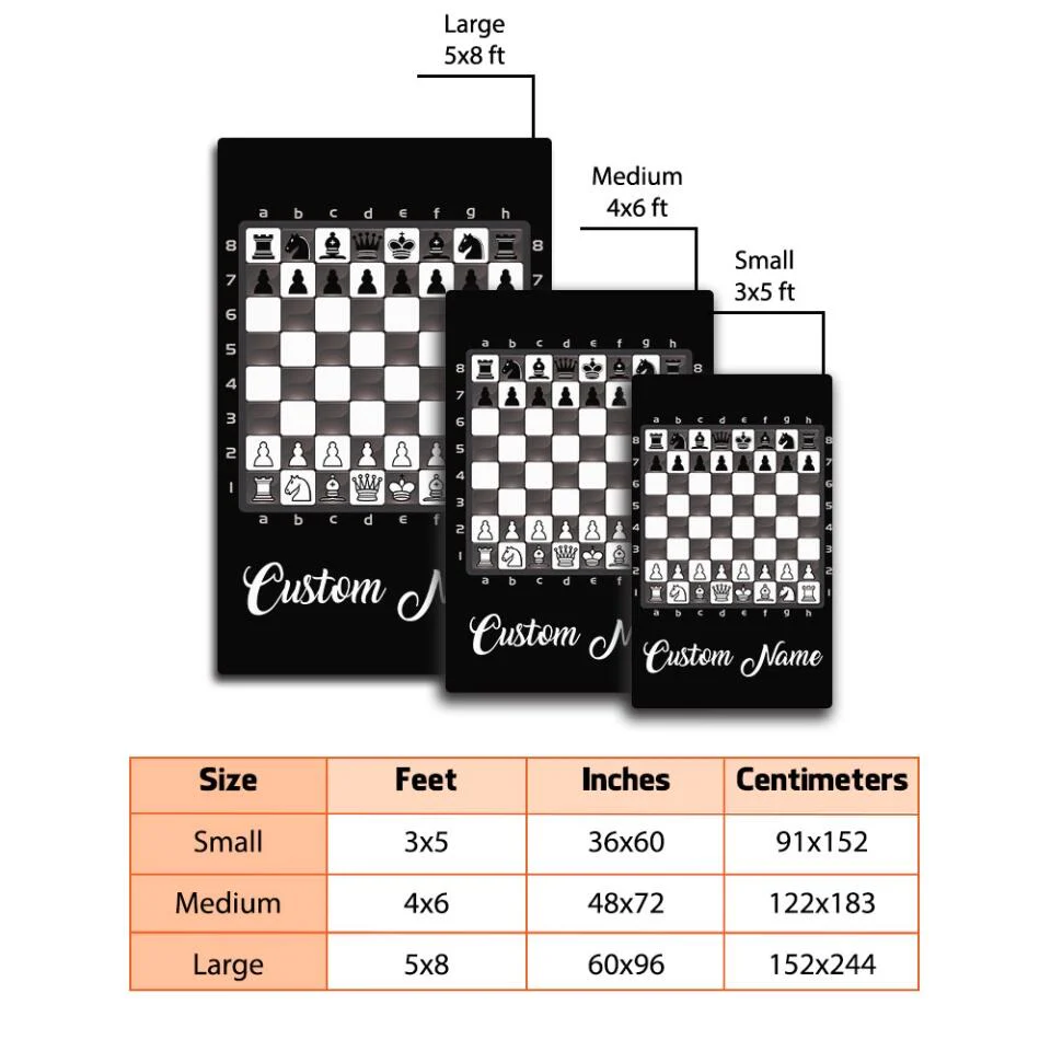 Chess Board Custom Rectangle Rug Chess Addicted Gift For Chess Lover - Image 3
