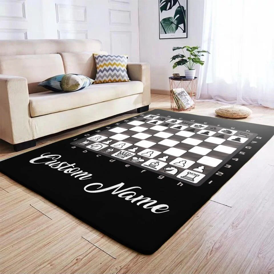 Chess Board Custom Rectangle Rug Chess Addicted Gift For Chess Lover - Image 5