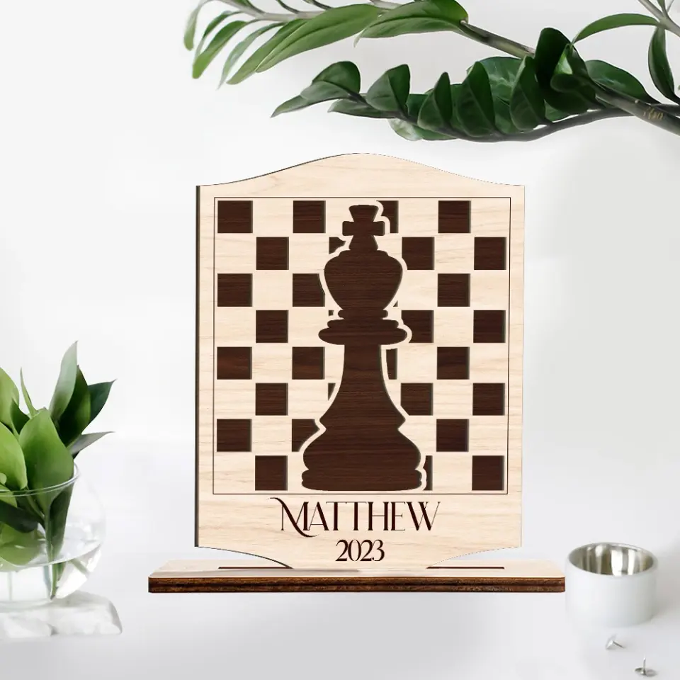 Chess Queen Chess Wooden, Personalized Wooden Plaque, Desk Décor For Chess Lovers | 309IHPLNWP312 - Image 5