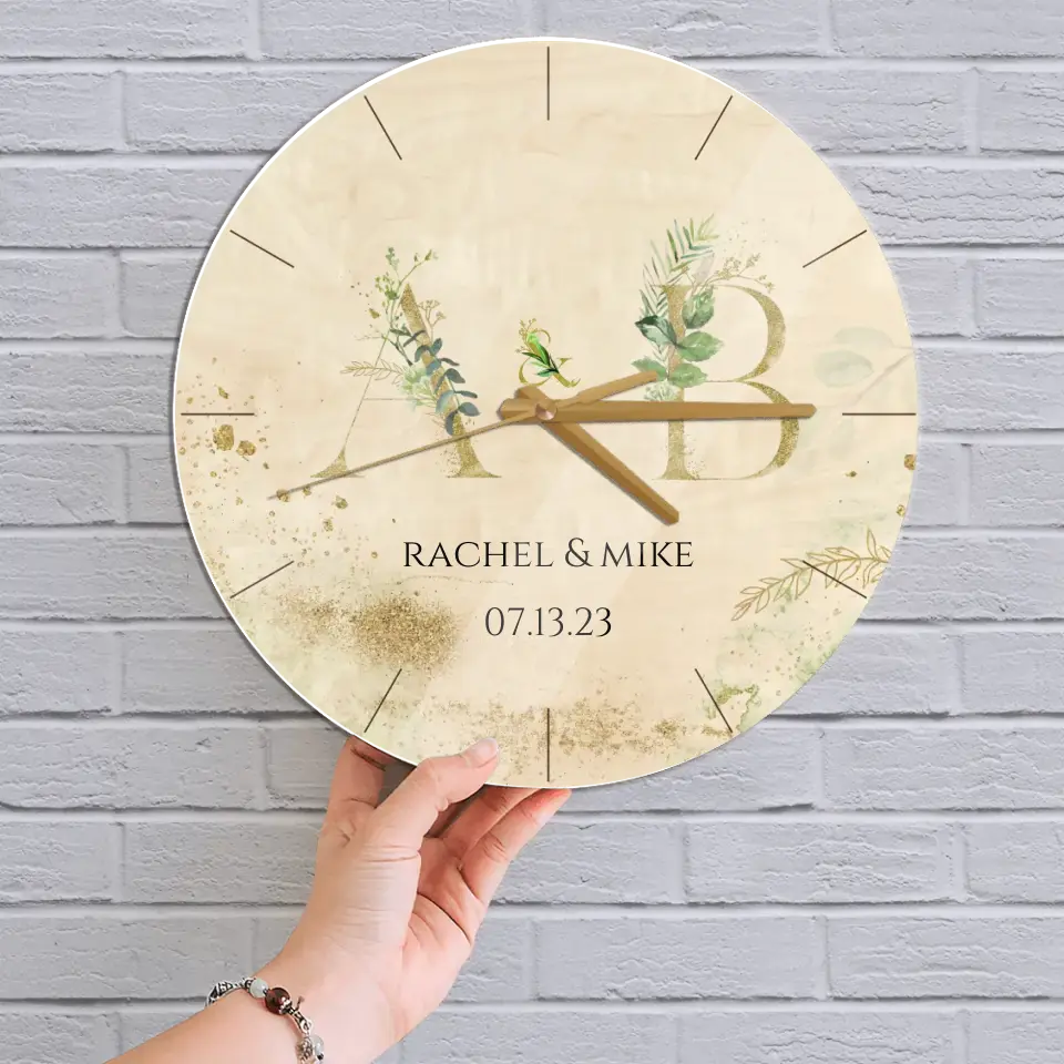 Choose Letters - Personalized Wall Clock - Gift For Anniversary Couple | 307IHPBNWC807 - Image 3