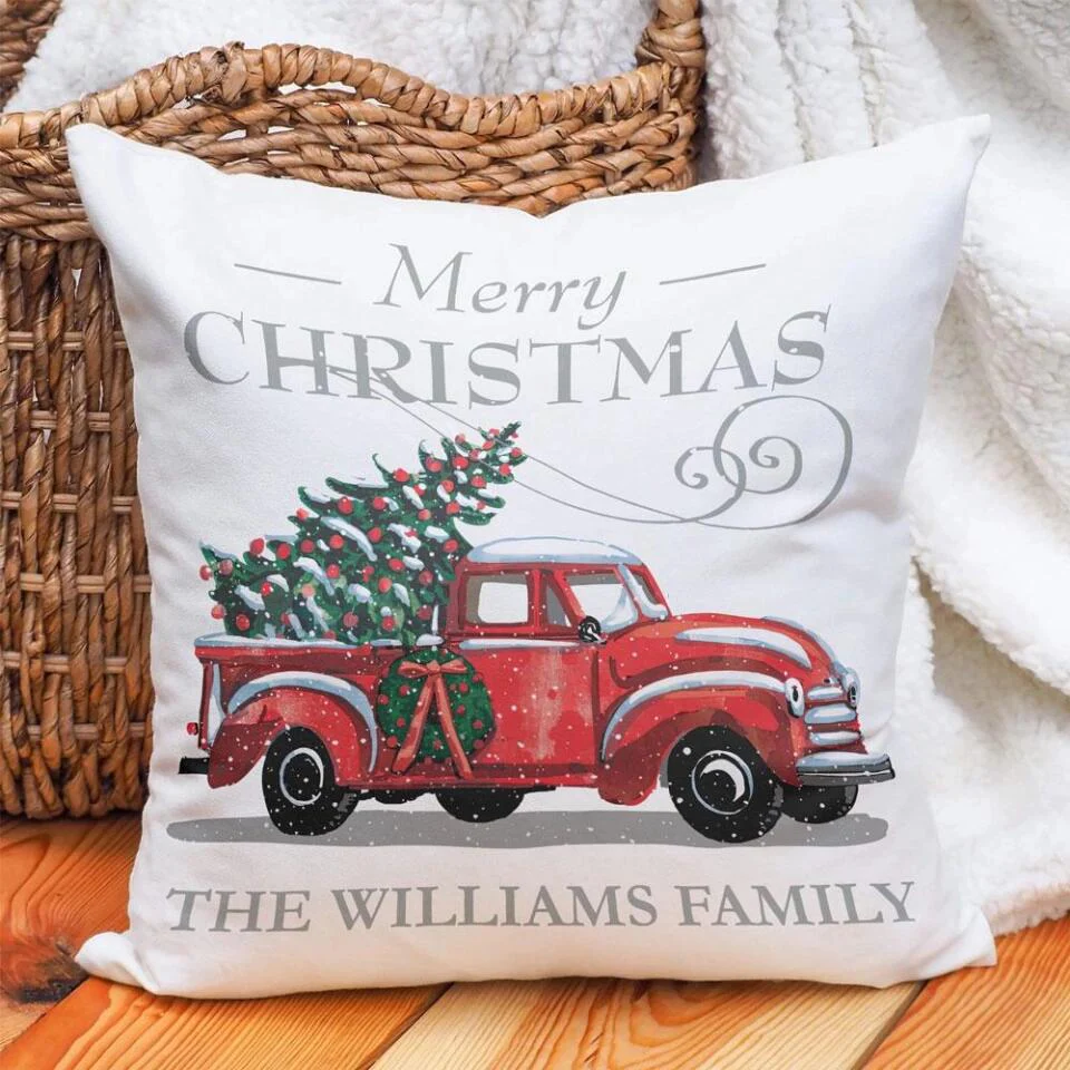 Christmas Truck With Tree Pillow Christmas Gift For Family - Image 8