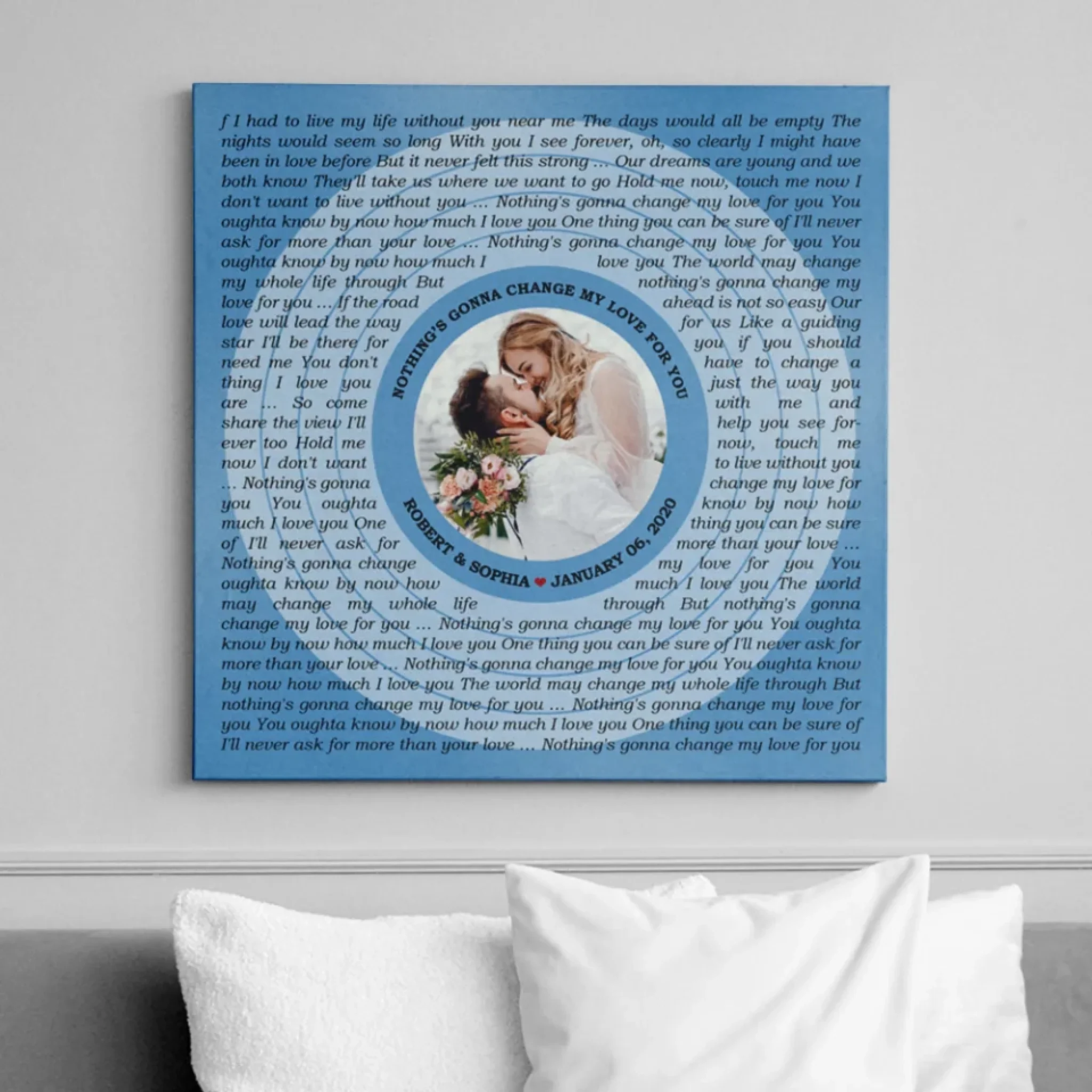 Circular Photo Tickled Pink Framed Art Print - Custom Song Lyrics & Name - Personalized Gift for Couples - Image 5