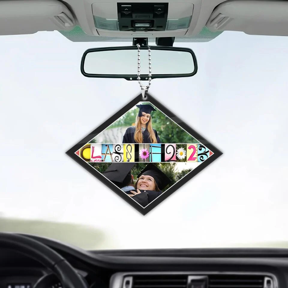 Class of 2023 - Personalzied Photos - Custom Name - Academic Cap Shape Ornament - Car Ornament - Graduation Gift - Gift for Seniors - 303ICNNPOR389 - Image 5