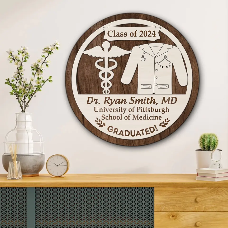 Class Of 2025 Medical Students Custom Wooden Art Graduation Gift - Image 4