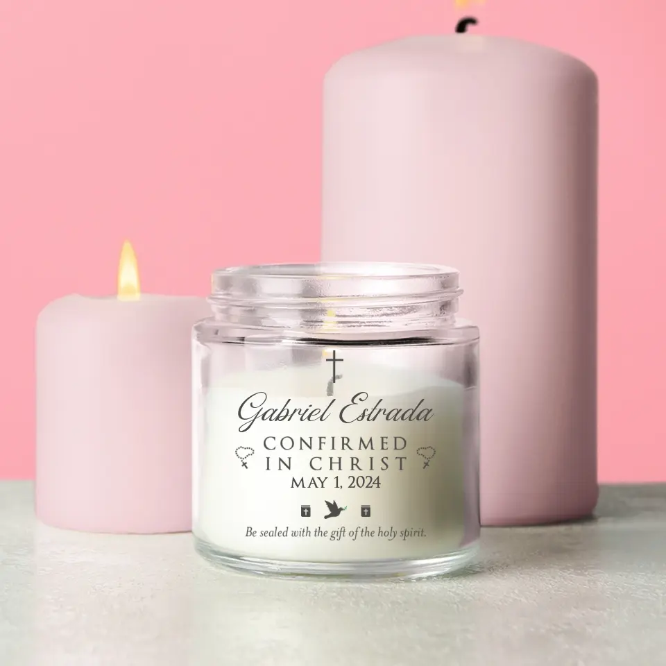 Confirmed In Christ Confirmation Gifts 9oz Scented Soy Candle - Image 2