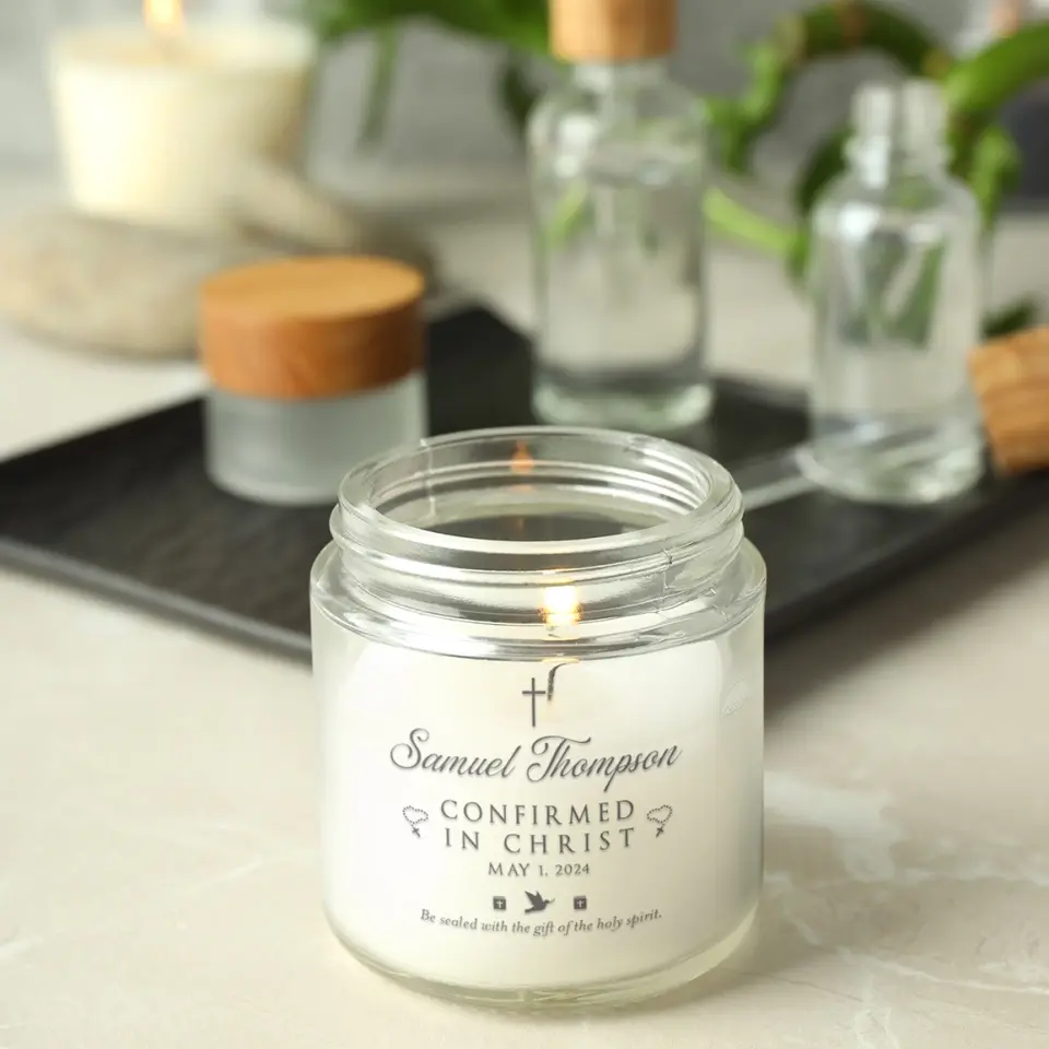 Confirmed In Christ Confirmation Gifts 9oz Scented Soy Candle - Image 6