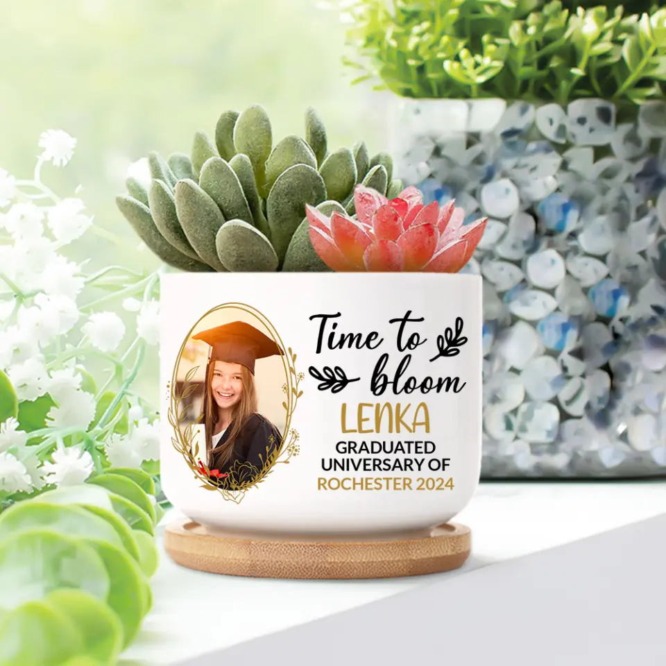 Congrats Graduation Gift for Girlfriend Daughter Ceramic Plant Pot