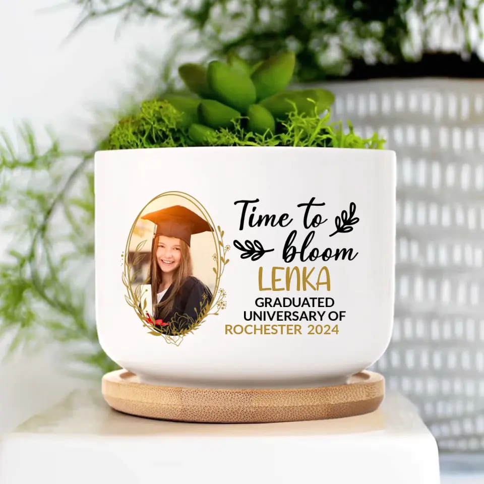 Congrats Graduation Gift for Girlfriend Daughter Ceramic Plant Pot - Image 3