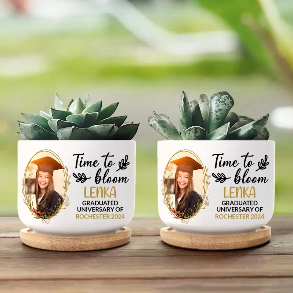 Congrats Graduation Gift for Girlfriend Daughter Ceramic Plant Pot - Image 6