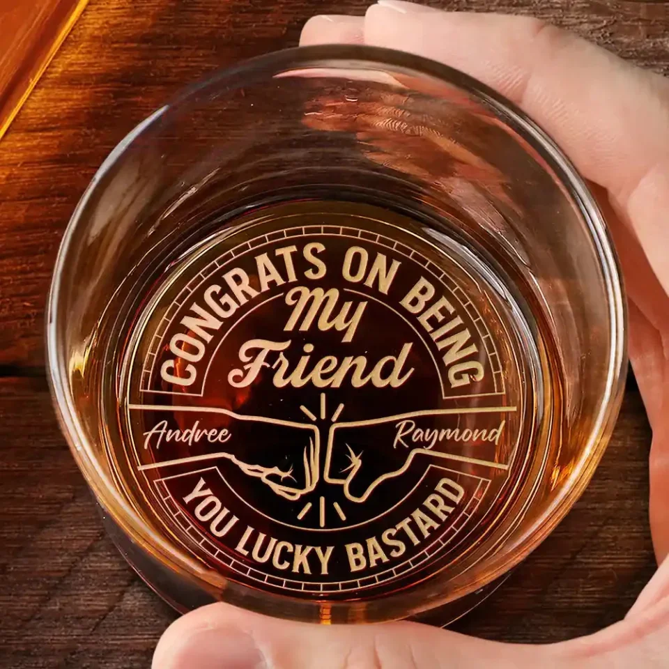 Congrats On Being My Brother You Lucky Man - Personalized Engraved Whiskey Glass - Image 6