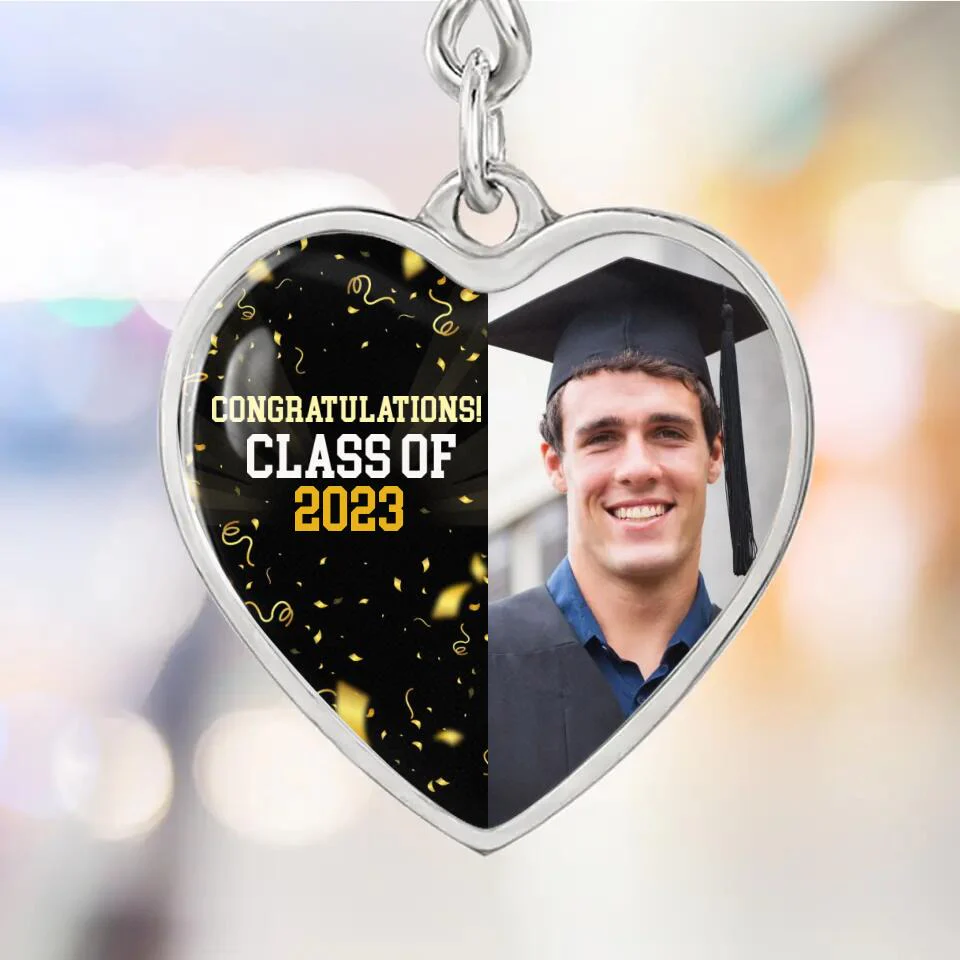 Congratulations Class of 2025  Personalized Heart Keychain - Image 10