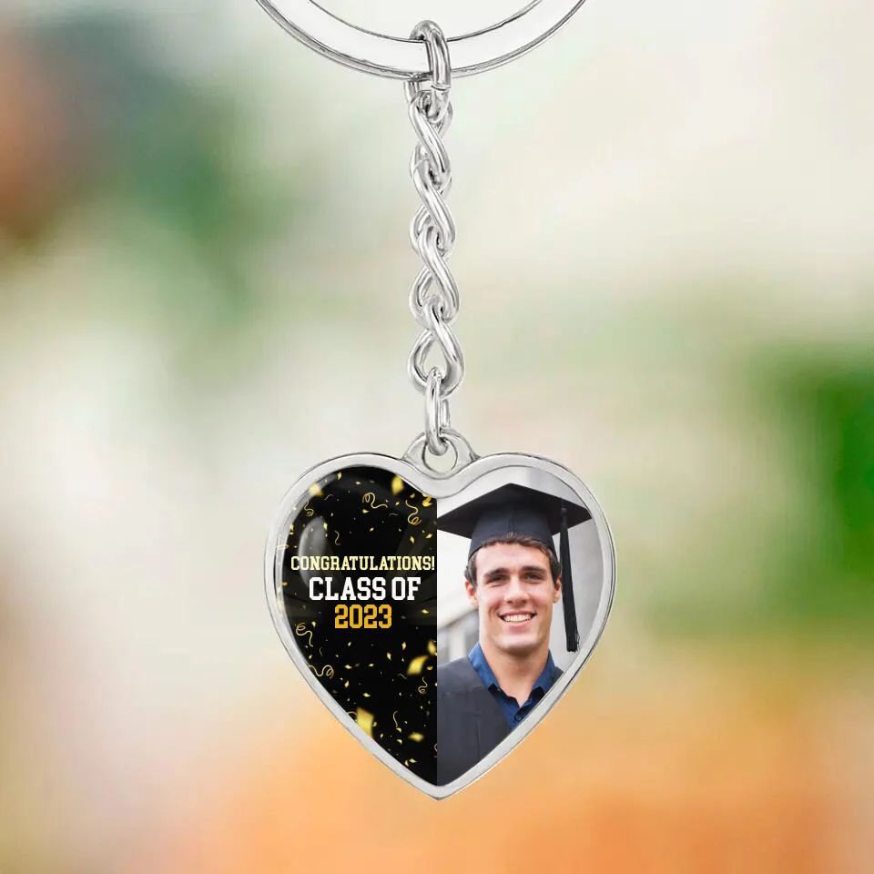 Congratulations Class of 2025  Personalized Heart Keychain - Image 11