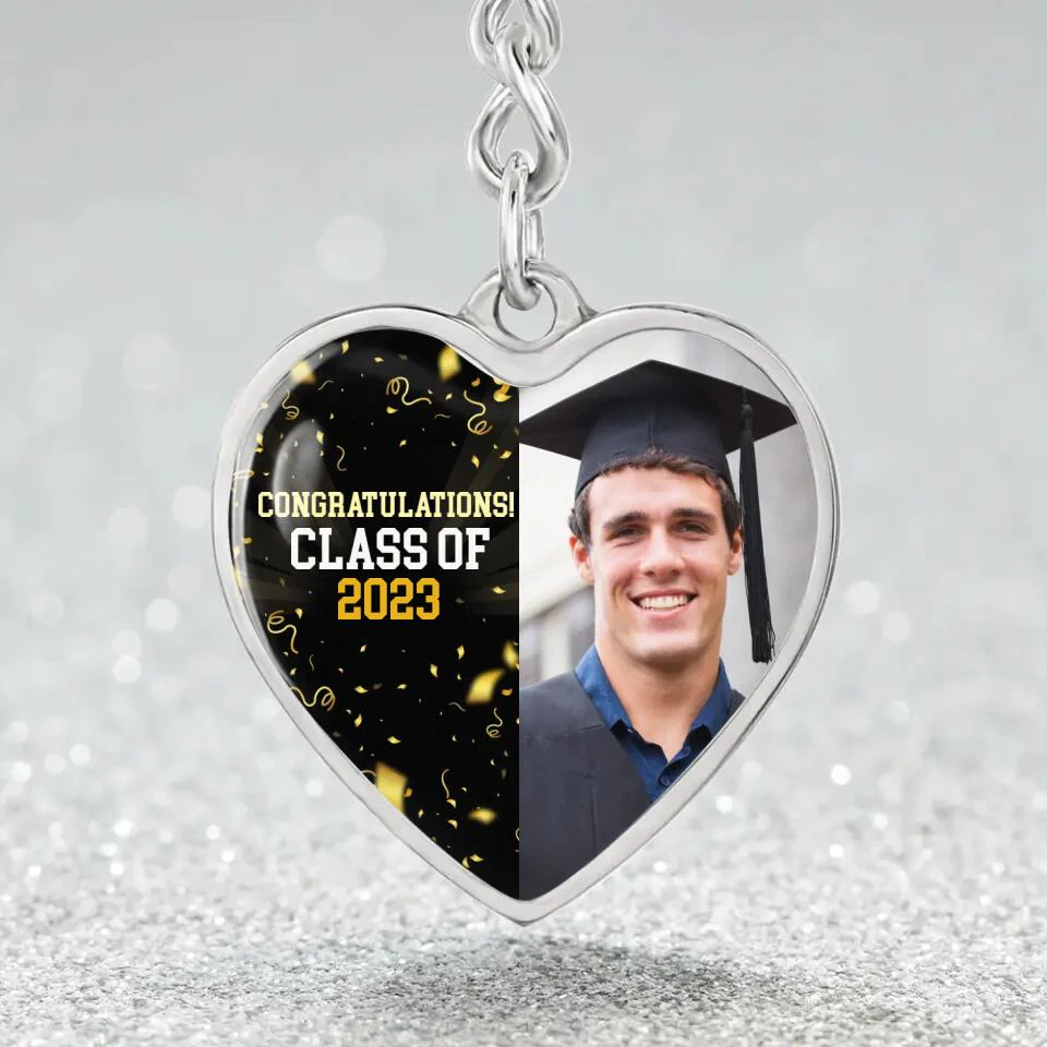 Congratulations Class of 2025  Personalized Heart Keychain - Image 12
