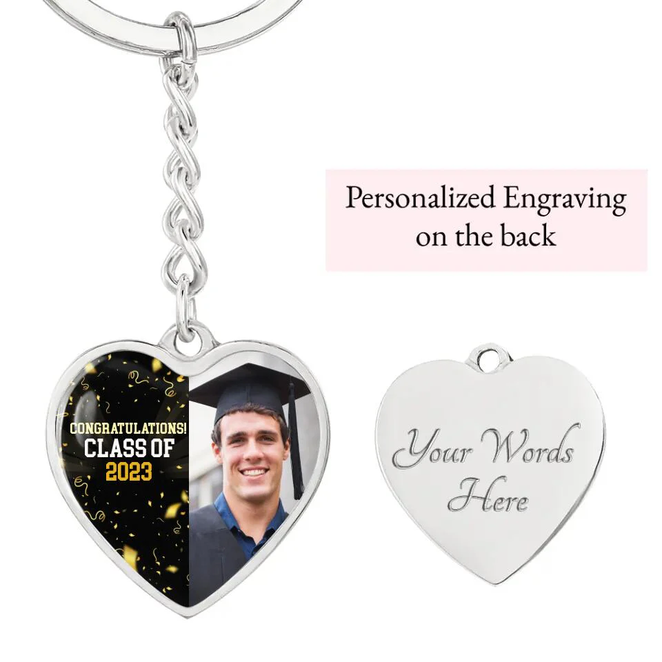 Congratulations Class of 2025  Personalized Heart Keychain - Image 13