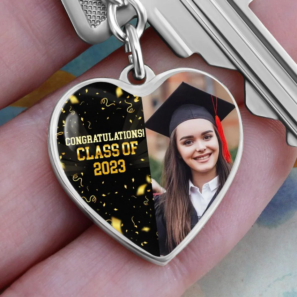 Congratulations Class of 2025  Personalized Heart Keychain - Image 14