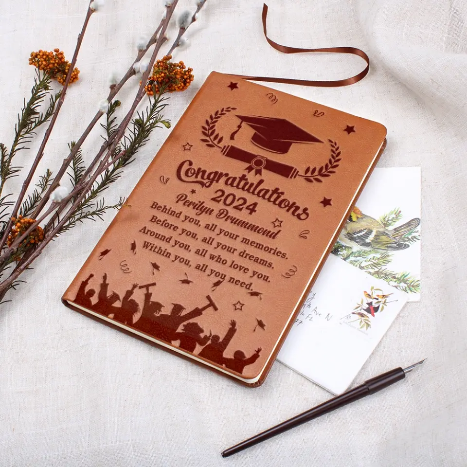 Congratulations Graduation Personalized Leather Journal - Image 4