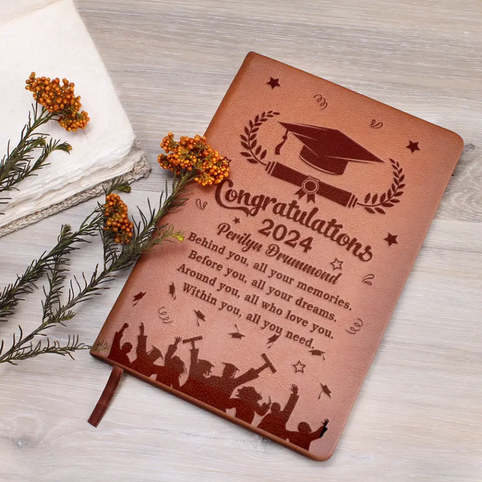 Congratulations Graduation Personalized Leather Journal - Image 5
