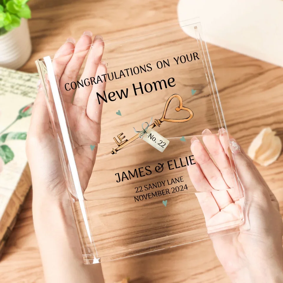 Congratulations on Your New Home - Housewarming Gift for Newly Married Couples - Personalized Acrylic Book Vase with Name - for New Homeowners - Image 5