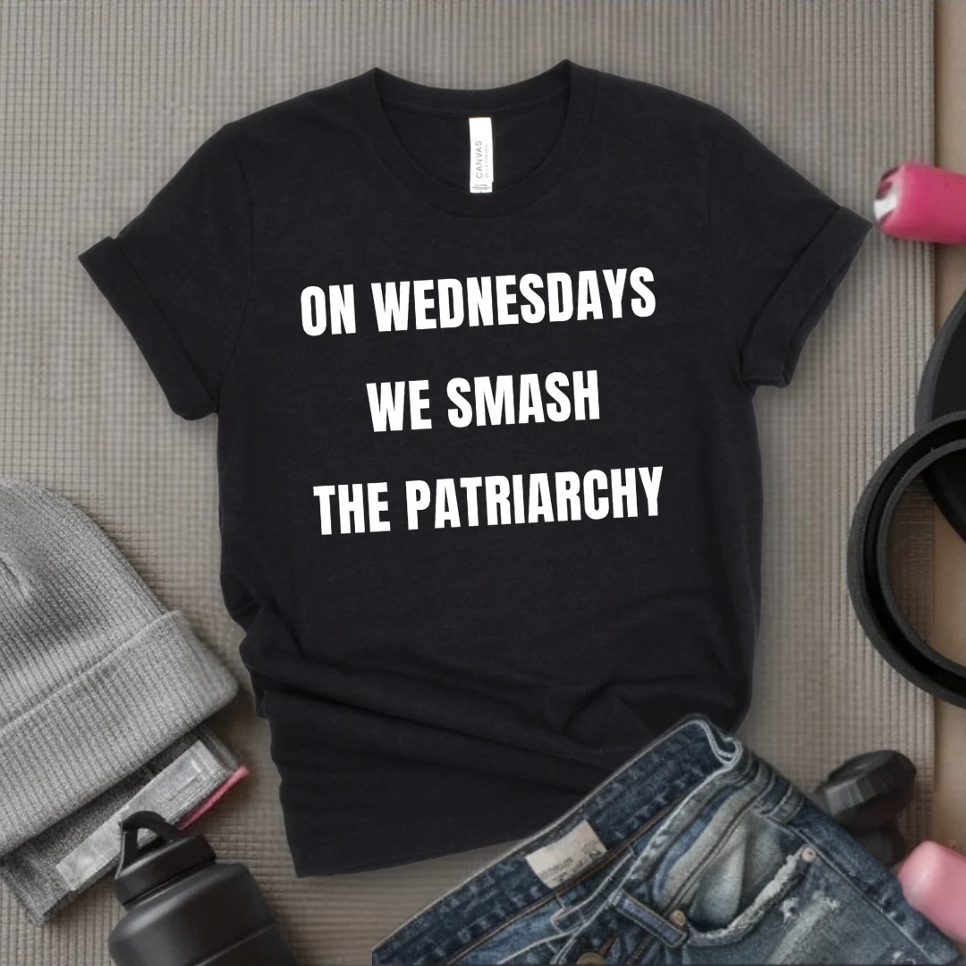 On Wednesdays We Smash The Patriarchy Tshirt - Women Empowerment Feminism Quote T-Shirt - Gift for Her - Bella Canvas 3001 - Image 5