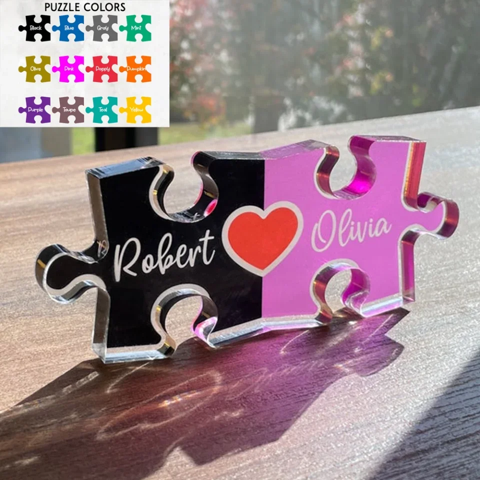 Personalized Valentine Gifts - Couple Gifts - Puzzle Name Sign - Valentines Day Gifts for Her Him - Personalized Romantic Gifts for Girlfriend, Boyfriend, Husband, Wife - Image 6