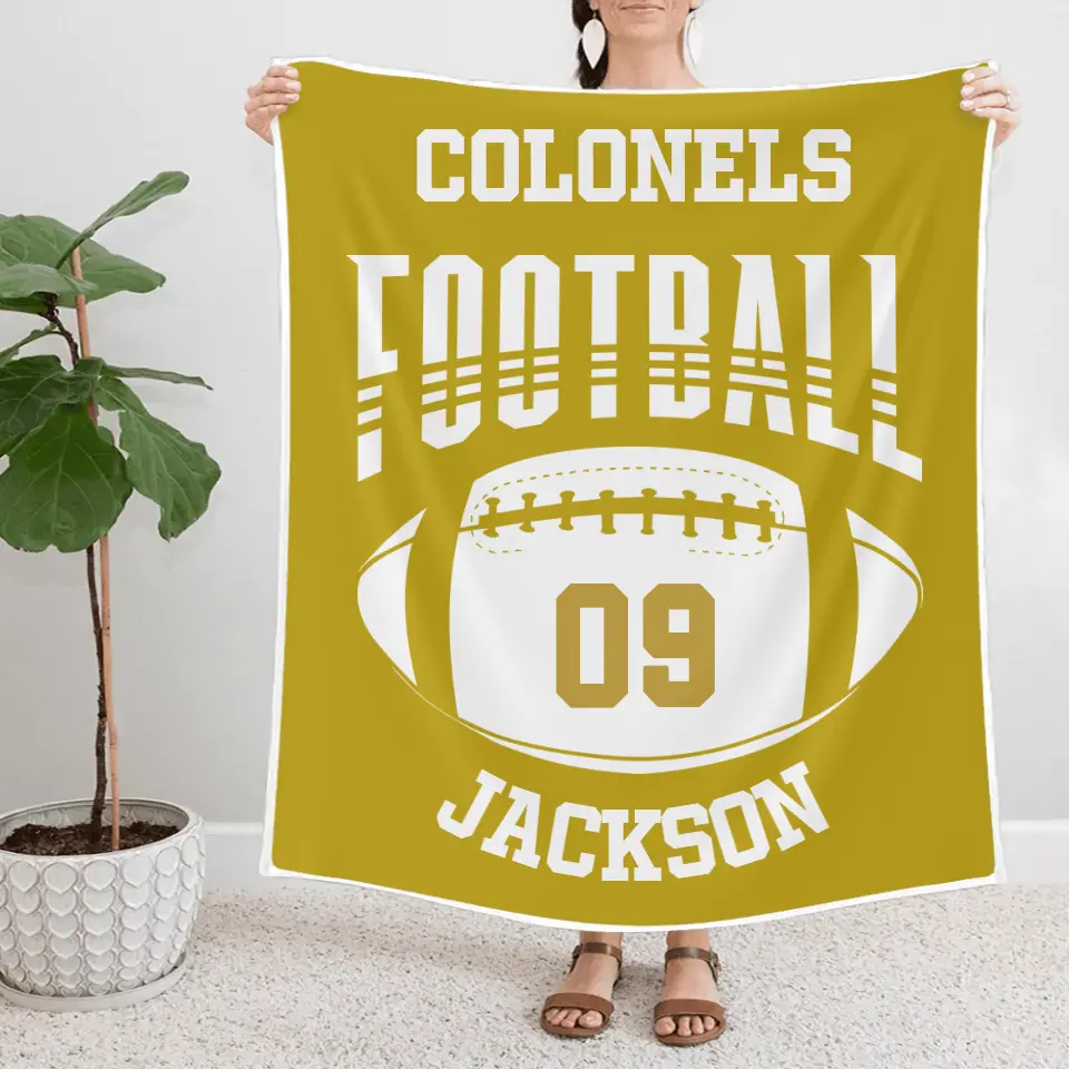 Cozy Team Pride, Fleece Throw Blankets, Personalized Gift for Football Players, Football Lovers | 310IHPBNBL498 - Image 4