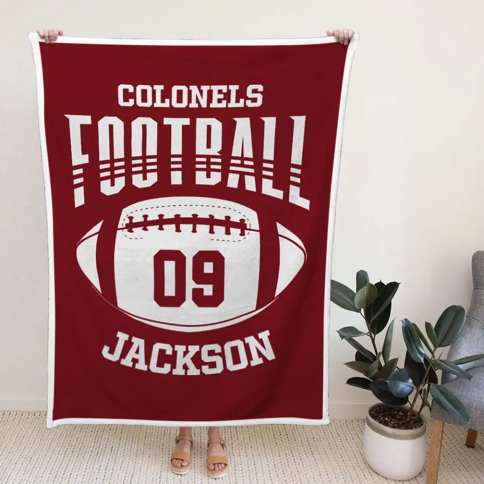 Cozy Team Pride, Fleece Throw Blankets, Personalized Gift for Football Players, Football Lovers | 310IHPBNBL498 - Image 5