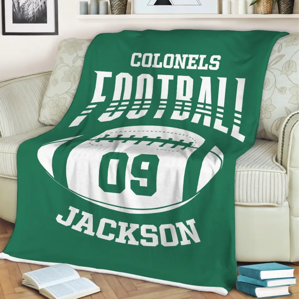 Cozy Team Pride, Fleece Throw Blankets, Personalized Gift for Football Players, Football Lovers | 310IHPBNBL498 - Image 6