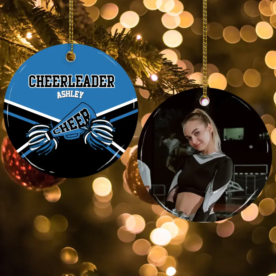 Cheerleader Christmas Personalized Ceramic Ornament Cheerleader Gift - Image 2