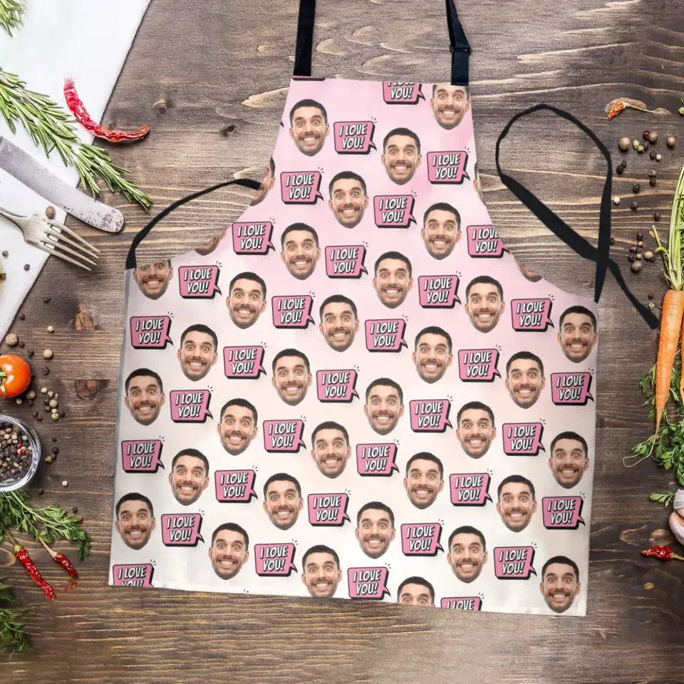 Custom Face And Background Personalized Apron - Image 2