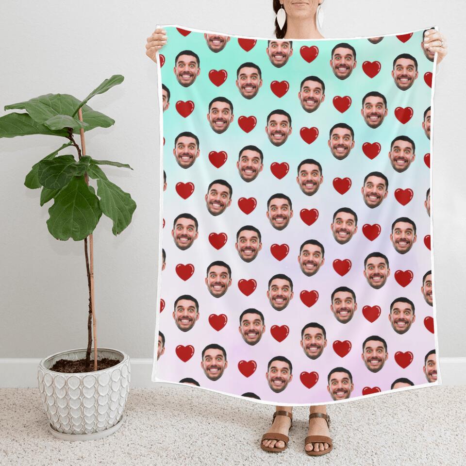 Custom Face And Pattern - Personalized Blanket - Best Gifts for Him Her Friends On Birthdays Anniversaries Christmas - 210IHPBNBL467 - Image 3