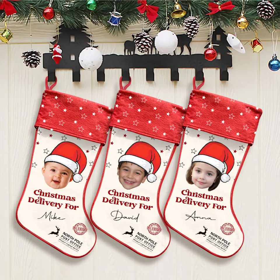 Custom Face Photo Christmas Stocking - Image 2