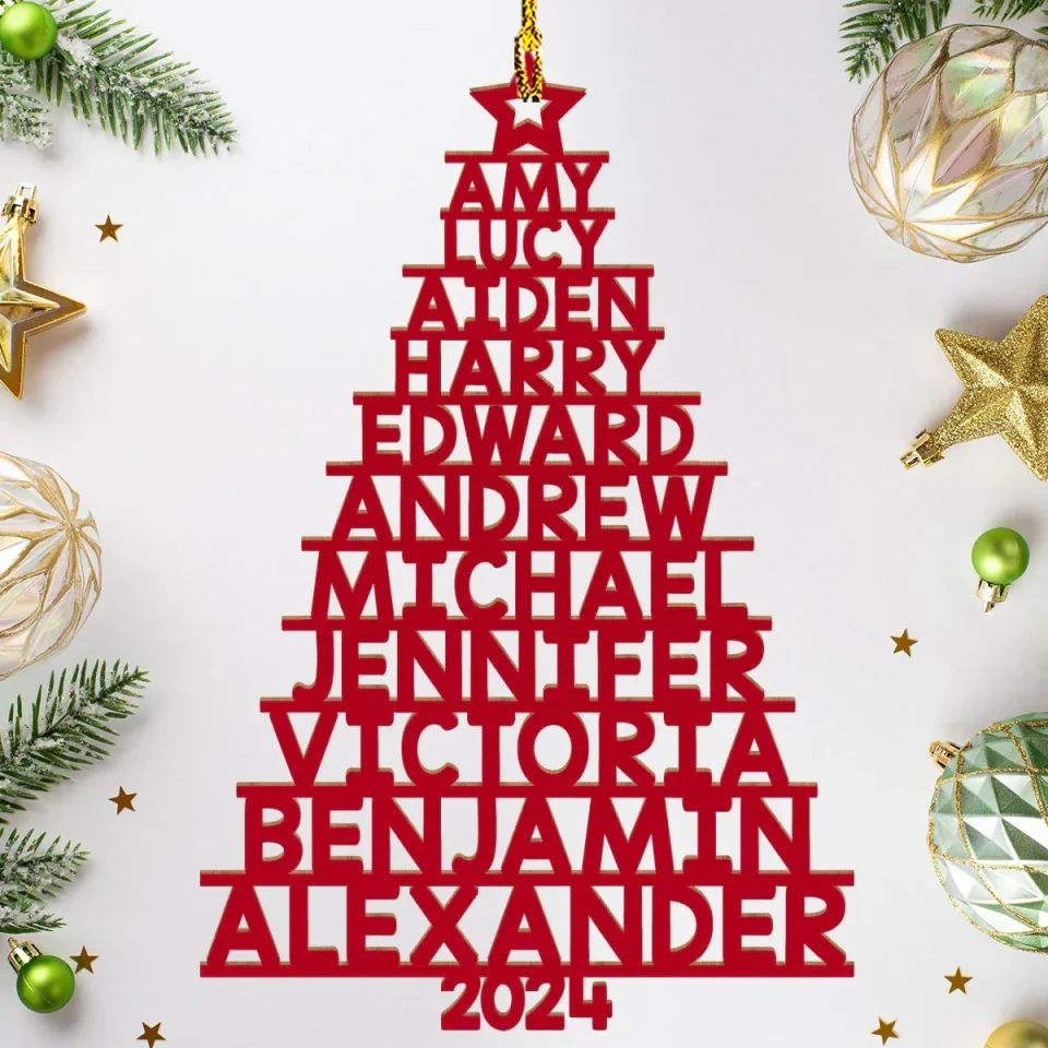 Custom Family Names 2025 Christmas Tree - Best Housewarming Presents - Custom Ornament - Christmas Gift - Image 10