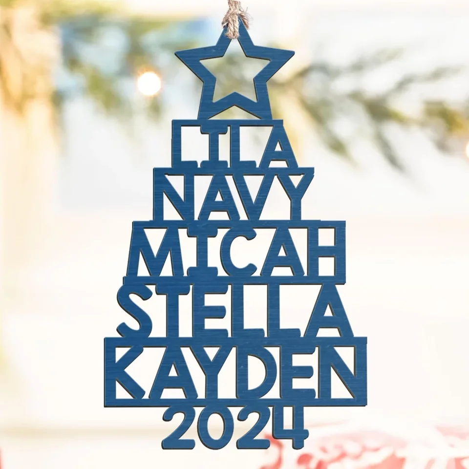 Custom Family Names 2025 Christmas Tree - Best Housewarming Presents - Custom Ornament - Christmas Gift - Image 3