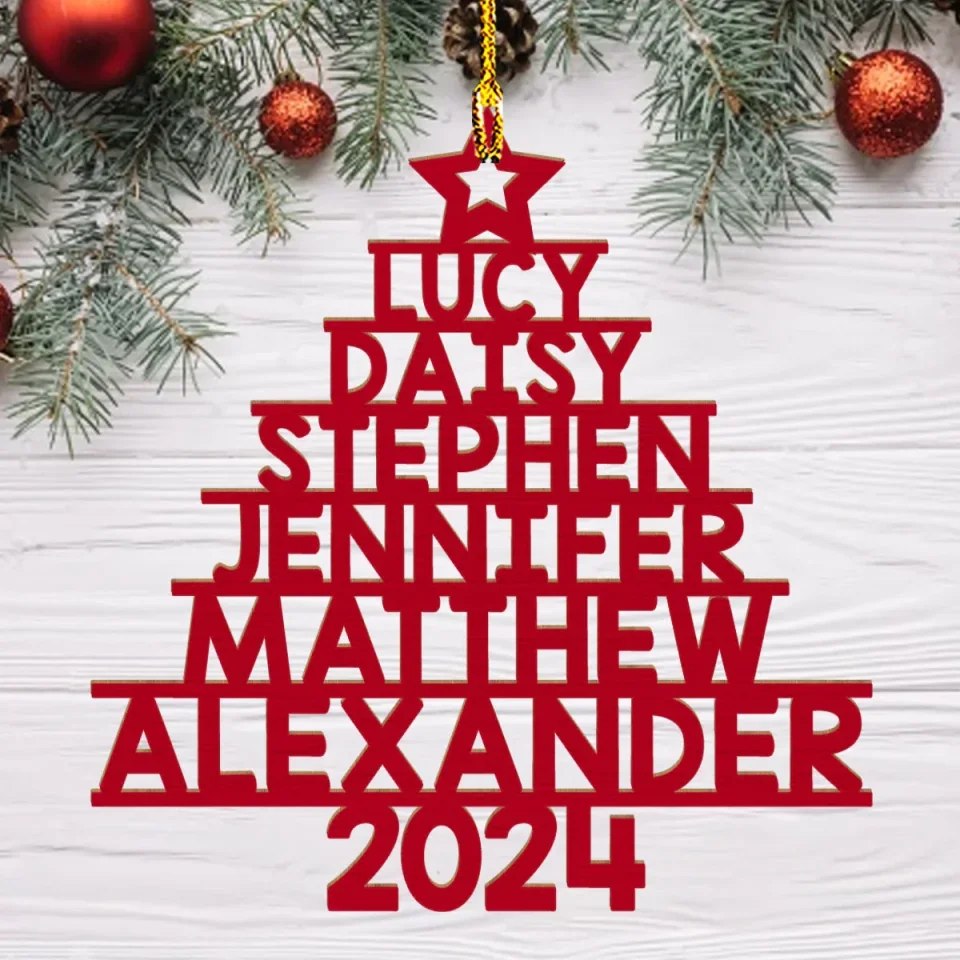 Custom Family Names 2025 Christmas Tree - Best Housewarming Presents - Custom Ornament - Christmas Gift - Image 5