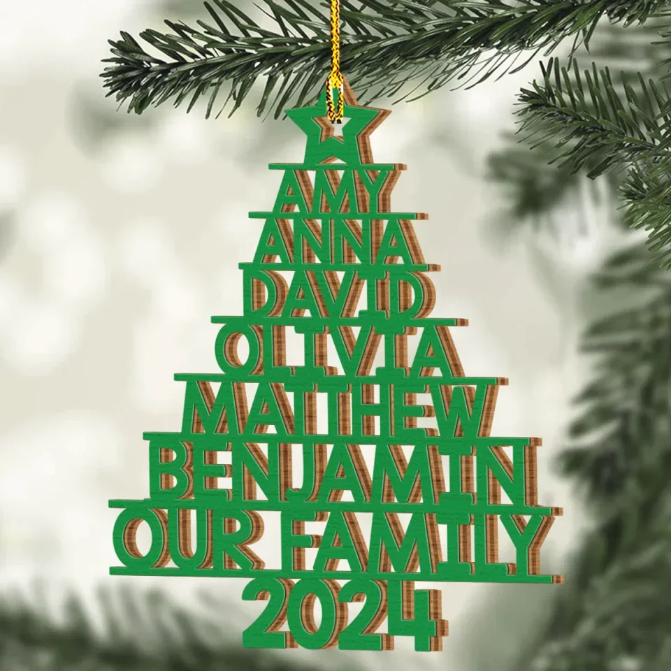 Custom Family Names 2025 Christmas Tree - Best Housewarming Presents - Custom Ornament - Christmas Gift - Image 7