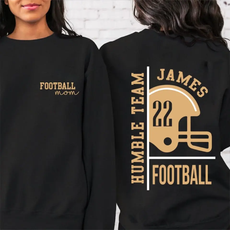 Custom Football Mom Sweater, Personalized Football Crew Neck Sweatshirt, Mom Sweater | 310IHPNPTS1066 - Image 6