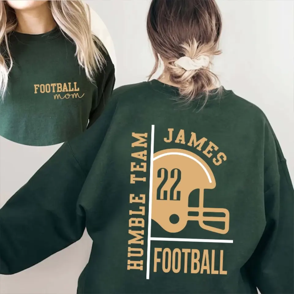 Custom Football Mom Sweater, Personalized Football Crew Neck Sweatshirt, Mom Sweater | 310IHPNPTS1066 - Image 8