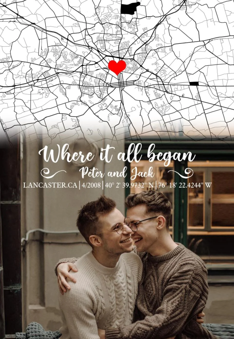 Custom Map Photo Quote Where It All Began Canvas Poster Wedding Gift For Couples - Image 5