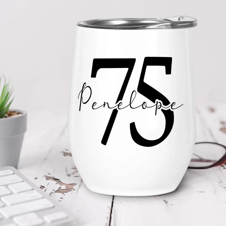 Custom Name And Favorite Number - Personalized Wine Tumbler - Gift For Birthday - Image 5