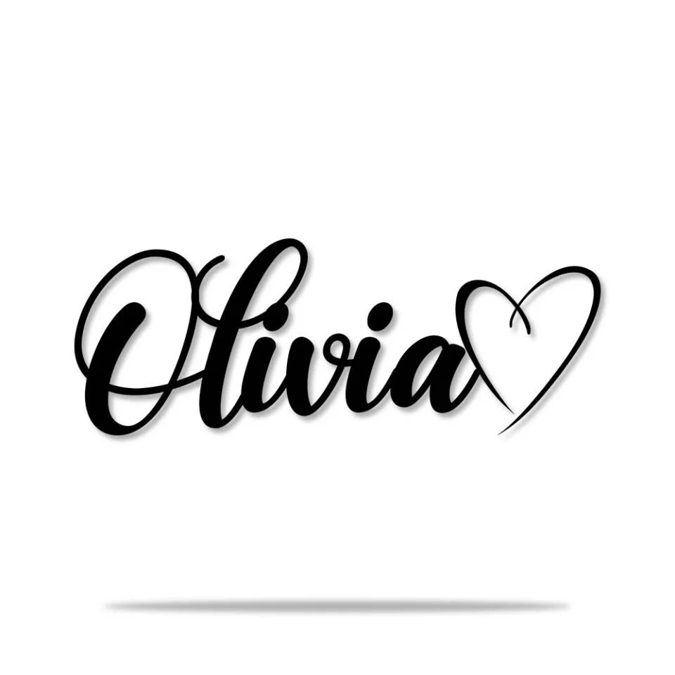 Custom Name With Heart Sign - Personalized Metal Sign - Image 7