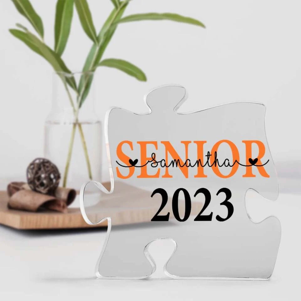Custom Name & Year Acrylic Plaque, Personalized Graduation Gift for Seniors, Puzzle Piece Acrylic Desk Sign - Image 5