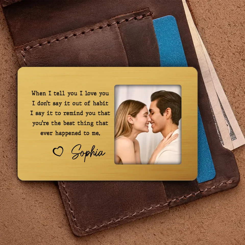 Custom Photo, Cartoon Style Dear Love Of My Life - Couple Personalized Custom Wallet Card - Gift For Husband Wife, Anniversary, Valentine's Day - Image 3